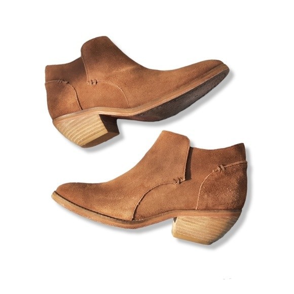 J.Shoes Shoes - J.Shoes Amelia Brown Suede Ankle Boots Booties Zip Real Leather Size 10